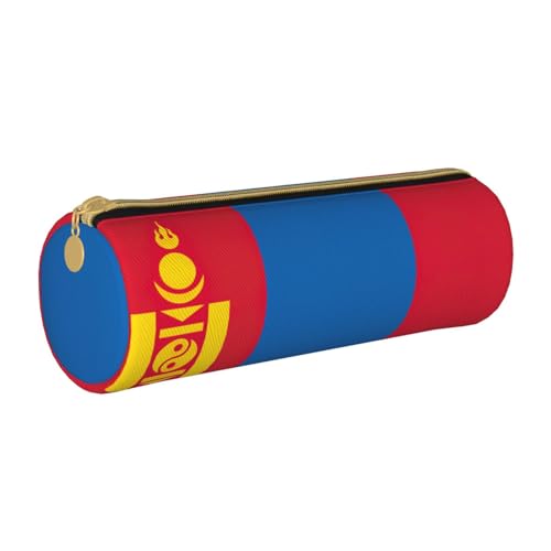 WURTON Federmäppchen aus Leder mit mongolischer Flagge, stilvolle Reißverschlusstasche, Stifthalter für Erwachsene WURTON Federmäppchen aus Leder mit mongolischer Flagge, stilvolle Reißverschlusstasche, Stifthalter für Erwachsene von WURTON