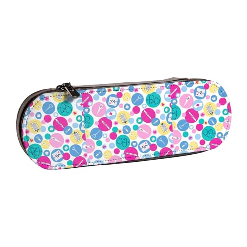 WURTON Federmäppchen aus Leder mit niedlichem Krankenschwesteraufdruck, kompakt und vielseitig, Stifteetui aus Leder von WURTON