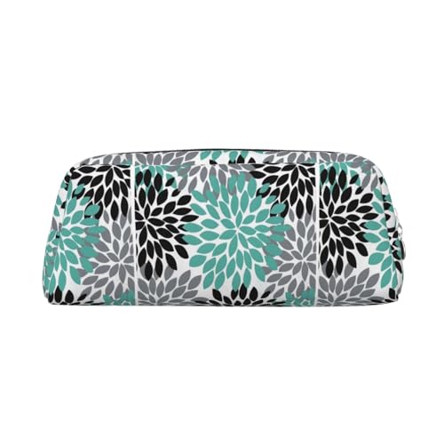 WURTON Federmäppchen mit Dahlien-Blumendruck, multifunktionales Federmäppchen, Büro, stilvoll, mit Reißverschluss von WURTON