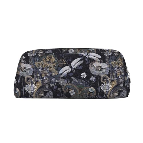 WURTON Federmäppchen mit Libellen-Motiv, multifunktional, mit Reißverschluss, Grau von WURTON