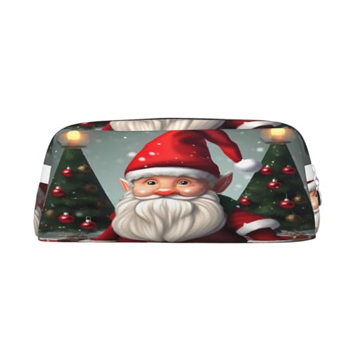 WURTON Federmäppchen mit traditionellem Weihnachts-Zwerg-Druck, vielseitig, mit Reißverschluss, Federmäppchen, Federmäppchen, für Erwachsene, Büro, Reisen von WURTON