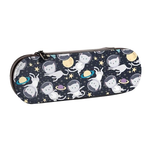 WURTON Lustiges Federmäppchen aus Leder mit Astronauten-Druck, kompakt und vielseitig, Stifteetui aus Leder von WURTON