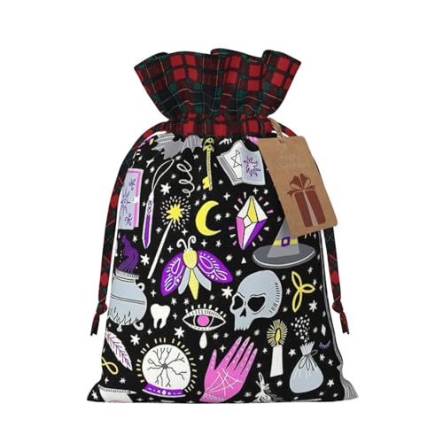 WURTON Magic Witch Witchcraft Bohemian Drawing Print Christmas Drawstring Gift Bags Party Wedding Favors Christmas Holiday Xmas Supplies von WURTON