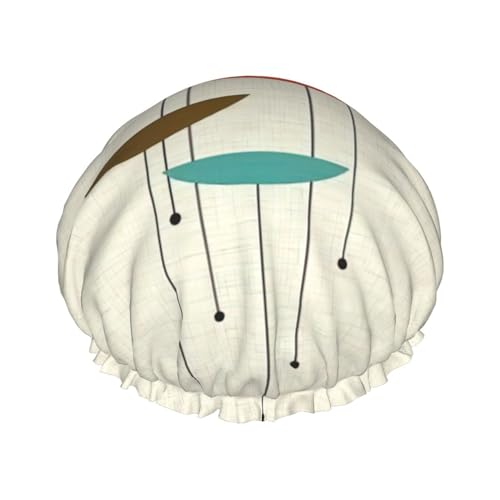 WURTON Mitte des Jahrhunderts moderne Drucke Druck Frauen weich leicht Duschhaube Duschhaube Badehut für langes Haar atmungsaktiv von WURTON