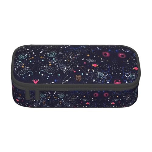 WURTON Star Constellation Map Print Zipper Pencil Case,Multi-slot Pen Capacity Pencil Bag for School Office Supplies von WURTON