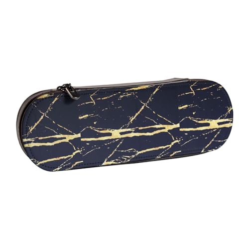 WURTON Stilvolles Leder-Federmäppchen mit Marmor-Druck, kompakt und vielseitig, Stifteetui aus Leder von WURTON