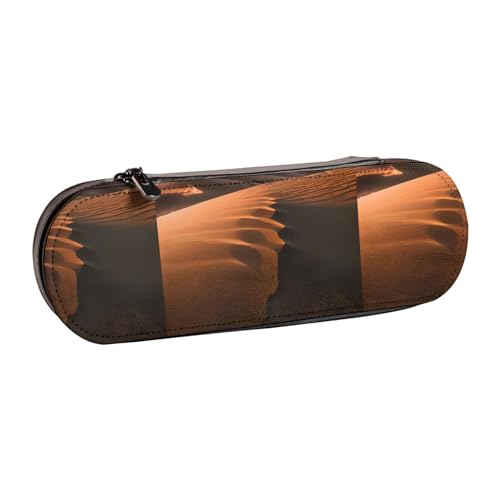 WURTON Stilvolles Leder-Federmäppchen mit Sanddünen – kompakt und vielseitig, Stifteetui aus Leder von WURTON