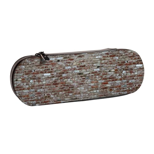 WURTON Stilvolles Leder-Federmäppchen mit Stein-Aufdruck, kompakt und vielseitig, Stifteetui, Leder von WURTON