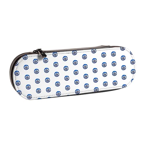 WURTON Stilvolles Leder-Federmäppchen mit bösen Blicken, kompakt und vielseitig, Stifteetui aus Leder von WURTON