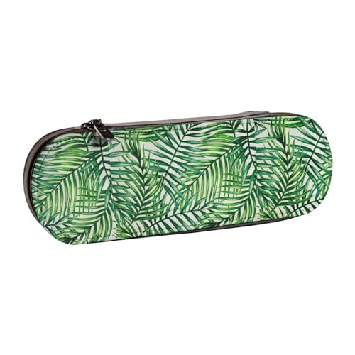 WURTON Stylisches Federmäppchen aus Leder mit Bananenblatt-Motiv, kompakt und vielseitig, Stifteetui aus Leder von WURTON