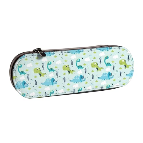 WURTON Stylisches Federmäppchen aus Leder mit Dinosaurier-Muster, kompakt und vielseitig, Stifteetui aus Leder von WURTON