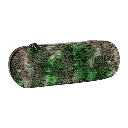 WURTON Stylisches Federmäppchen aus Leder mit Schlangenmuster – kompakt und vielseitig, Stifteetui aus Leder von WURTON