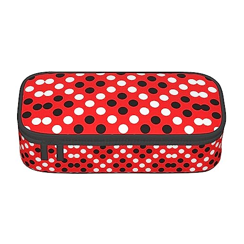 WURTON rot weiß polka dot Print unisex Reißverschluss Große Kapazität Bleistift Fall Kleine Stift Beutel Erwachsene Kosmetik Make-up Tasche Bürobedarf von WURTON