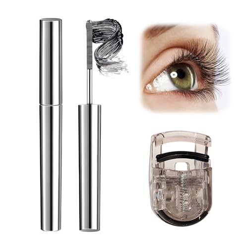 1 Artikel Metal Mascara Mit Wimpernzange, 0,55 Mm Ultrafeine Metallbürste, Wasserfeste Maskara Metallbürste, 3d Curling & Voluminous Mascara Kein Verkleben, Kein Verschmieren, Langer Halt von WUSANNA