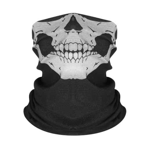 WUSJCOF 1 pcs Halloween Skelett Muster Bedrucktes Multifunktionstuch, Hochwertige Sturmhaube als Wärm- und Schutztuch, Halstuch, Face Shield, Gesichtsmaske von WUSJCOF