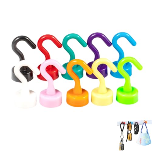 WUSJCOF 10 Stück Mini Magnete Stark mit Haken, Niedliche Neodym Magnethaken für Büro, Klassenzimmer, Kreuzfahrtschiff, Küche und Kühlschrank WUSJCOF 10 Stück Mini Magnete Stark mit Haken, Niedliche Neodym Magnethaken für Büro, Klassenzimmer, Kreuzfahrtschiff, Küche und Kühlschrank von WUSJCOF