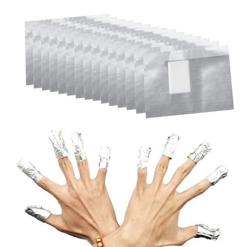 WUSJCOF 100 Stück Nail Polish Wraps Remover, Aluminiumfolie Nail Polish Remover Pads, Hilfsmittel Zum Einfachen Nagellackentferner (Einfachen Entfernen Von Nagellack) von WUSJCOF