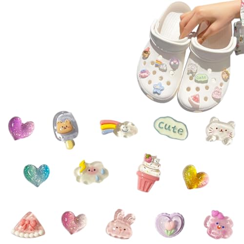 WUSJCOF 14 Stück Schuh Charms für Clogs Schuhschmuck Mädchen Frauen Männer und Kinder von WUSJCOF