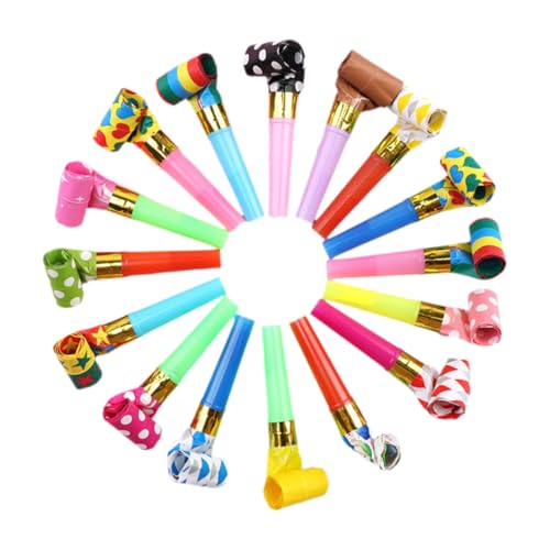 WUSJCOF 15 Stück Partytröten Luftrüssel Tröten Kinder, Gebläse Party Tröte Partypfeife Krachmacher (Mehrfarbig) von WUSJCOF