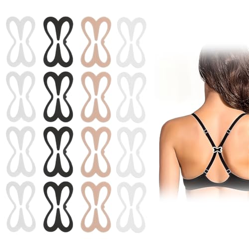 WUSJCOF 16 Stück BH-Träger Halteclips für Racerback, Anti-Rutsch BH-Clips für den Rücken, Kreuzrücken Clips Schnallen für verdeckte Träger und Dekolleté-Kontrolle von WUSJCOF