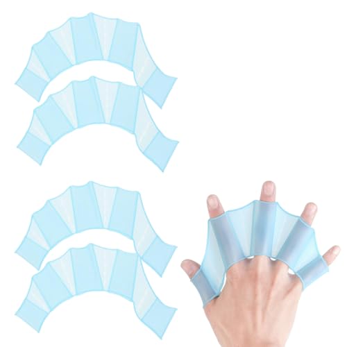 WUSJCOF 2 Paar Webbed Aquatic Gloves Schwimmpaddel Schwimmhandschuhe Schwimmflossen für Frauen Männer für Schwimmtraining zum Schnorcheln (L) von WUSJCOF