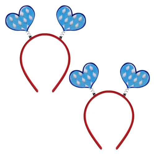 WUSJCOF 2 Stück Oktoberfest Haarreif Kreative Bayrische Haarschmuck Bier Stirnband Brezen Kopfbedeckung Herz für Frauen Party Deko Mottoparty von WUSJCOF