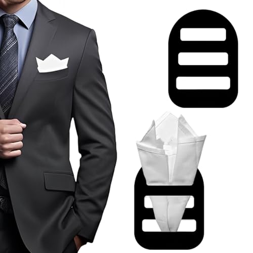 WUSJCOF 2 pcs Herren Einstecktuch Halter Weich Zubehör für Hochzeitsfeier von WUSJCOF