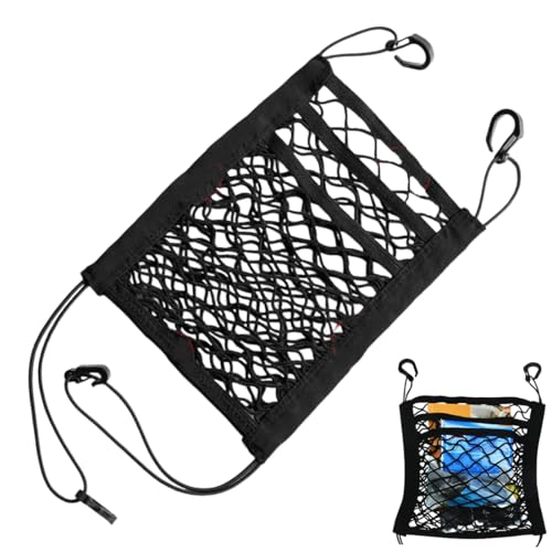 WUSJCOF 3-stufiger Netz-Organizer für Auto, Sitzlehne, Rücksitzsperre, Haustier, Kind, Cargo-Taschentuchhalter und Fahreraufbewahrung von WUSJCOF