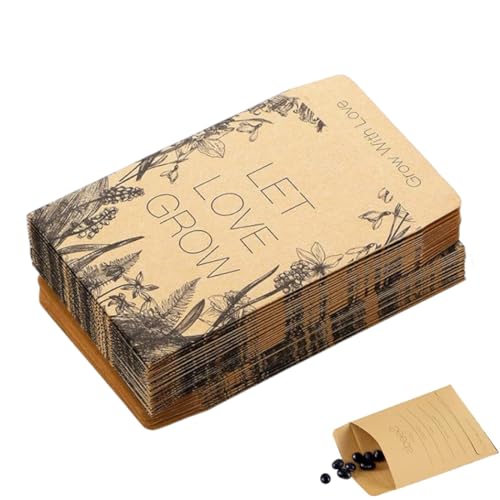 WUSJCOF 30 Stück Mini Geschenktüten Samentütchen Klein Papiertüten zum Befüllen und Beschriften Kraftpapier von WUSJCOF