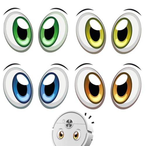WUSJCOF 4 Deko Sticker Set Aufkleber Gesicht Augen für Saugroboter, Staubsaugerroboter, Mähroboter, Wischroboter, Mülltonnen, Roboter WUSJCOF 4 Deko Sticker Set Aufkleber Gesicht Augen für Saugroboter, Staubsaugerroboter, Mähroboter, Wischroboter, Mülltonnen, Roboter von WUSJCOF