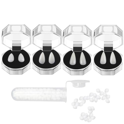 WUSJCOF 4 Paar Vampirzähne, Kostümprothesen für Cosplay-Party-Requisiten und Halloween-Geschenke (4 Größen) von WUSJCOF