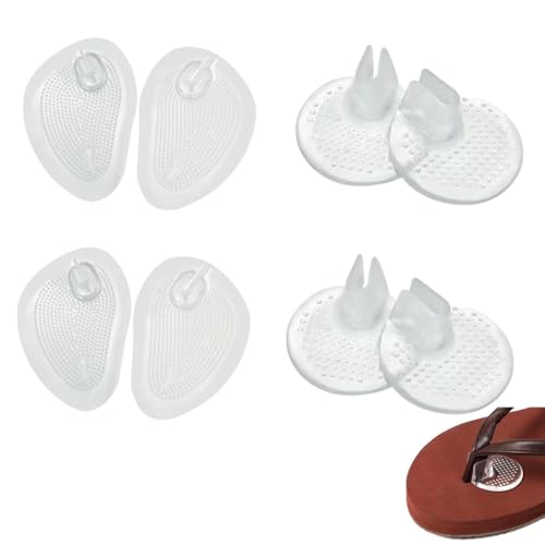 WUSJCOF 4 Paare Zehenschutz Kissen Zehentrenner Pads Silikon Toe Protector Für Flip Flops und Sandalen Anti-Rutsch-Schuhkissen Zum Schutz vor Schmerzen und Blasen (Klar) von WUSJCOF