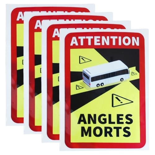 WUSJCOF 4 Stück Toter Winkel Aufkleber für Busse, LKW, Bus, Wohnmobil von WUSJCOF
