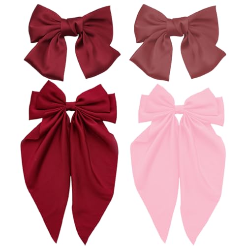 WUSJCOF 4 pcs Damen-Haarschleifen, französische große Schleife, Schleifen-Haarspange, Haarspangen für Frauen von WUSJCOF