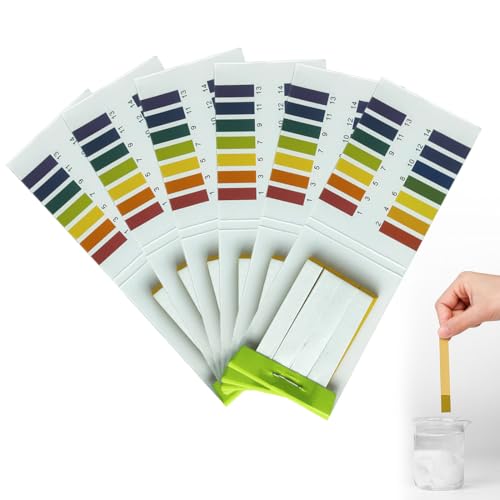 WUSJCOF 480 Stück PH Streifen, PH Teststreifen, PH Wert Teststreifen, PH Tester, PH-Wert 1-14 Teststreifen, Indikator, Testpapier, PH Papier für Wasser, Erde, Getränke und Weiterer Substanzen von WUSJCOF