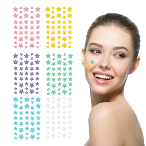 WUSJCOF 480 Stück Pimple Patch Hydrokolloid Pflaster Unsichtbare Natürliche Mit Und Nacht 2-In-1 Anti Pickel Patches Wasserdicht Atmungsaktiv Absorptions (Sternform) von WUSJCOF