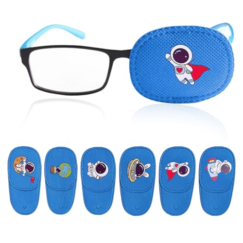 WUSJCOF 6 Stück Amblyopie Augenklappen Kinder, Orthoptischer Augenklappe Medizinisch für Schielens Brille Cover, Eye Patch für Lazy Eye und Strabismus Korrektur Linkes Auge abdecken von WUSJCOF