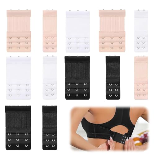 WUSJCOF 6 Stück BH Verlängerung Damen BH-Verlängerer BH Erweiterung Elastische Unterwäsche Verlängerungsschnalle Weiches Polyester BH Verschluss Verlängerung von WUSJCOF