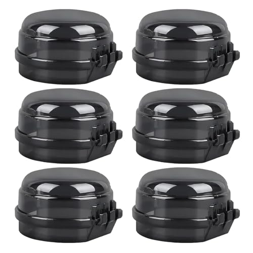 WUSJCOF 6 Stück Kindersicherung Herd Drehknöpfe, Transparenter Herdschutz Kinder, Backofen Sicherung Baby, Herdknöpfe Schutz (Max. Ø 4,3 cm und 4 cm Hohe, Min. 6 cm) (schwarz) von WUSJCOF