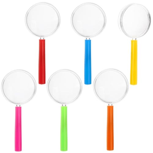 WUSJCOF 6 Stück Mini Lupen Kinder Detektive Handlupe aus Kunststoff Acryl, Kindergeburtstag Geschenk, Party von WUSJCOF