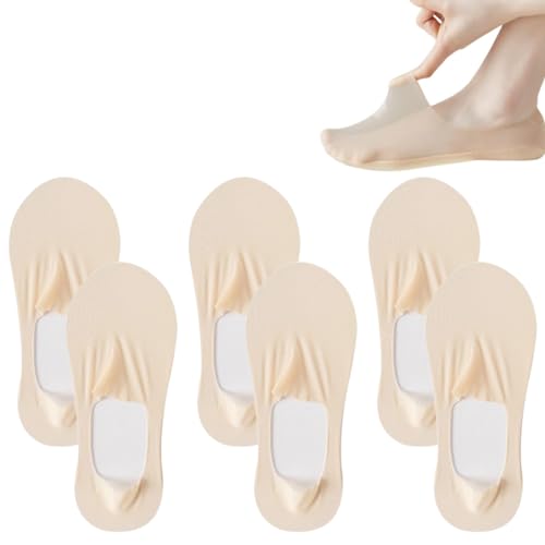 WUSJCOF 6Paar Socken Damen Atmungsaktive Socken Unsichtbare Sportsocken Unsichtbare Anti-Rutsch-Socken Deep Mouth Socken Halbe Socken von WUSJCOF