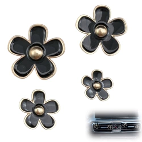WUSJCOF 8 Stück Daisy Flower Car Air Freshener Clip Interior Accessories Decoration for Women and Girls (Black) von WUSJCOF