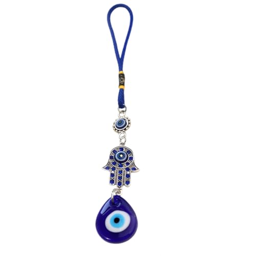 WUSJCOF Evil Eye Amulett blaues Auge Wandbehang Ornament Dekoration Wohnkultur Schutz Segen Charm Geschenk Glasperlen Home Anhänger Talisman (Blue) von WUSJCOF