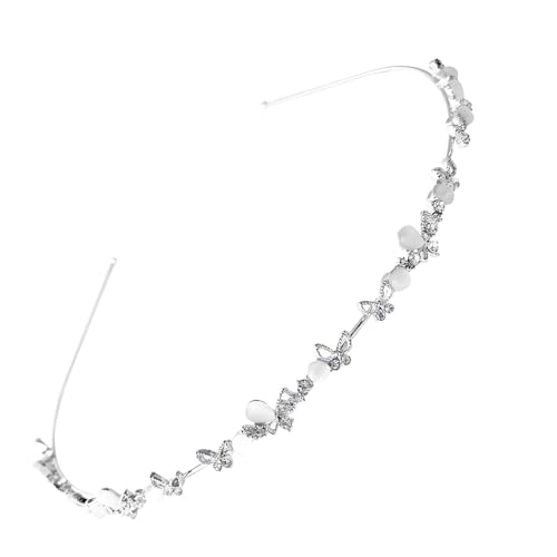 WUSJCOF Goldener Haarschmuck Kommunion Mädchen – Eleganter Haarreif mit Schmetterlings- und Perlen-Design für Hochzeit, Erstkommunion und Braut von WUSJCOF