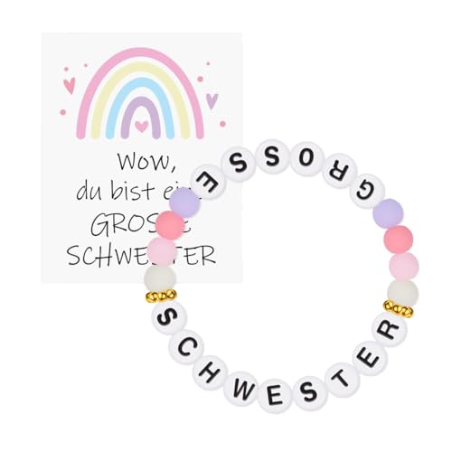 WUSJCOF Große Schwester Armband - Geschenk zur Geburt für Geschwister - Ich Werde Große Schwester Geschenk von WUSJCOF
