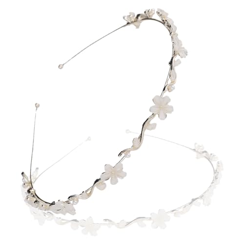 WUSJCOF Haarreif Kommunion Mädchen und Braut – Silberner Haarschmuck mit Blumen für Erstkommunion, Hochzeit und besondere Anlässe von WUSJCOF