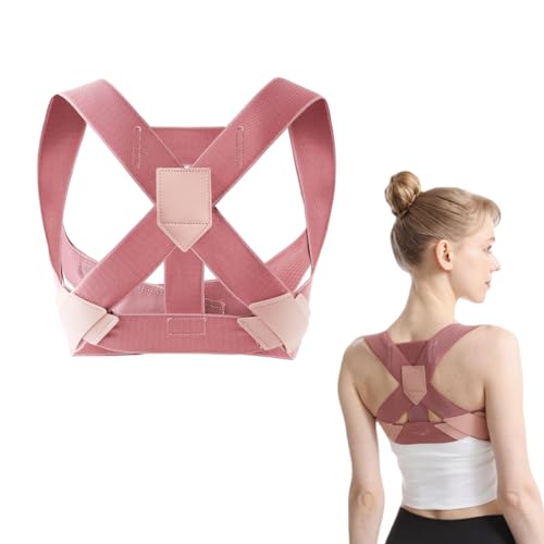 WUSJCOF Haltungskorrektur Rücken Herren Damen Rückenstützgürtel Verstellbare und Atmungsaktive Rücken Geradehalter Vorbeugung von Schmerzen Posture Corrector für Schultergurt (M) (Rosa) von WUSJCOF