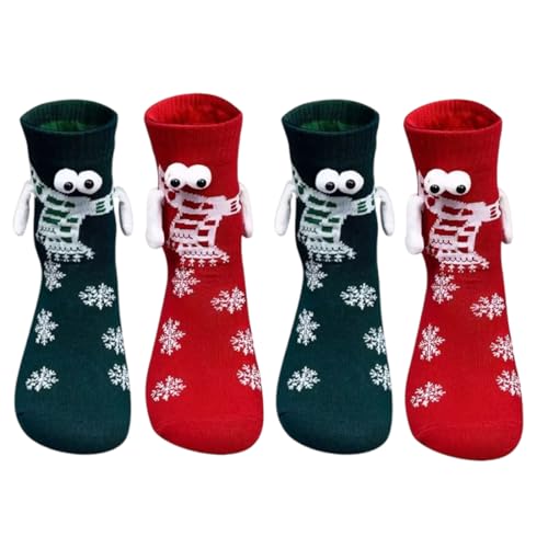 WUSJCOF Magnetische Kuschelsocken Paar, das sich an den Händen hält Weihnachtssocken mit Spaßfaktor Geschenkidee für Männer und Frauen 2 Paar von WUSJCOF
