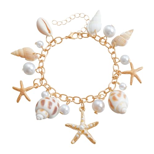 WUSJCOF Muschelarmband Damen – Seestern & Muschel-Design Schmuck – Meerjungfrau Zubehör für Karneval & Cosplay von WUSJCOF