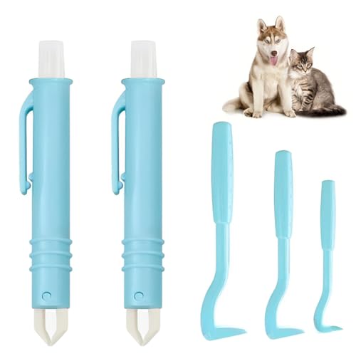 WUSJCOF Zeckenzange Set für Hunde, Katzen und Menschen - Zeckenhaken und Zeckenpinzette für Kinder und Haustiere, Sicherer Zeckenentferner für Zecken jeder Größe von WUSJCOF
